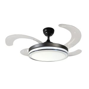 Ventilador de techo LED,  motor dc, 6 vel, aspas plegables, ø110 cm, azabak