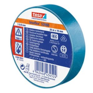 Cinta aislante homologada azul 20m x 19mm 53988