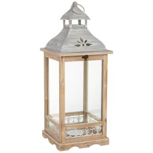 Farol de madera 23.5x23.5x61h cm