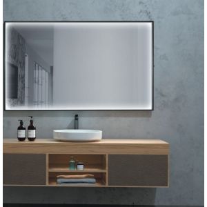 LEDimex-espejo ability 80x80 luz perimetral negro mate
