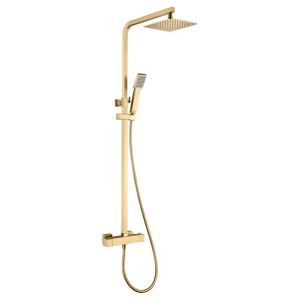 Mice -columna ducha extensible termostática color oro cepillado