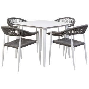 Conjunto mesa y 4 sillas multicolor, mesa:90x90x74.silla(4):56x60x78