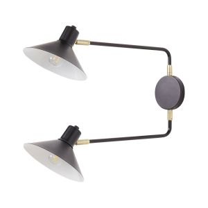 Lámpara de pared kadassa ajustable metal negro