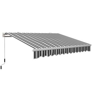 Toldo manual retráctil 395x245x151.5 cm aluminio, poliéster color azul