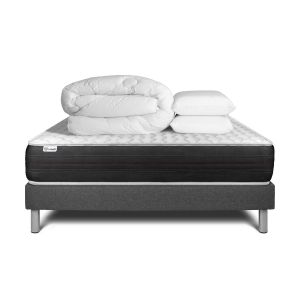 Pack cama completa - colchón 200x200cm + somier con láminas (kit) + 2 almoh
