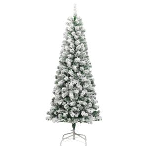 Árbol de navidad artificial con bisagras y nieve flocada 210 cm es1394