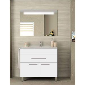 Mueble de baño bahia con lavabo y espejo 60x45cm blanco