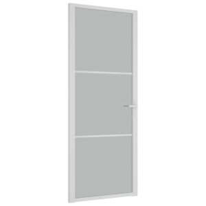 vidaXL puerta interior de vidrio y aluminio blanco mate 83x201,5 cm