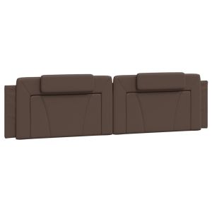 vidaXL cabecero de cama acolchado cuero sintético marrón 200 cm