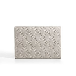 Cabecero rubí para cama de 150 de tela blanco roto 154x115x8.