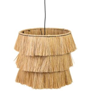 Lampara de techo de fibra natural marrón 38x38x38