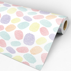 Papel pintado infantil huellas de colores 60cm por 250cm