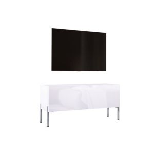 Consola tv - blanco mate/brillo - 100 x 32 x 52 cm