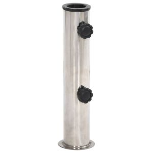 vidaXL base de sombrilla para mástil ø38/48 mm acero inoxidable plata