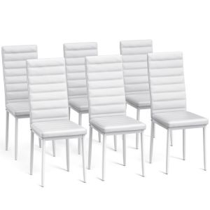 Silla escandinava de pu blanco - lote de 6 - 96 cm
