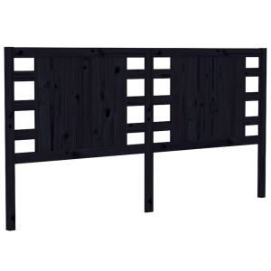 vidaXL cabecero madera maciza de pino negro 126x4x100 cm
