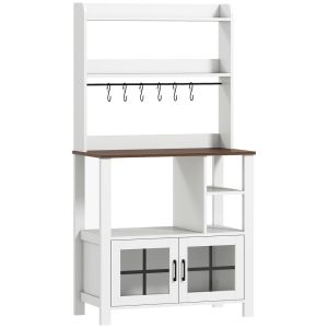 Alacena de cocina 80x40x152 cm color blanco Homcom, hogar - cocina