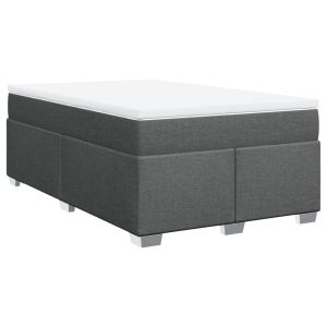 vidaXL cama box spring con colchón tela gris oscuro 120x190 cm