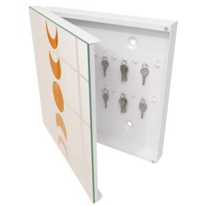 Guardallaves decorativo 30x30x5 fases lunares, apertura izquierda
