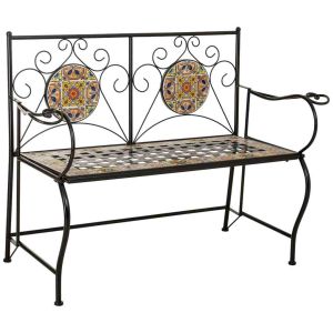 Banco de metal multicolor 110x50x88h cm