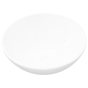 vidaXL lavabo de cuarto de baño redondo cerámica blanco