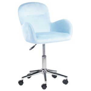 Silla de escritorio priddy terciopelo azul claro