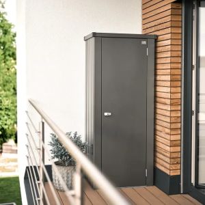 Armario metalico biohort julia m alto 140 cmts color gris cuarzo metalizado