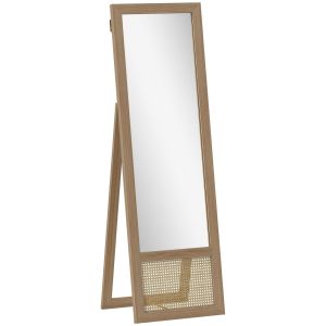 Espejo cuerpo entero 50x5x160 cm madera de pino, vidrio color marrón Homcom