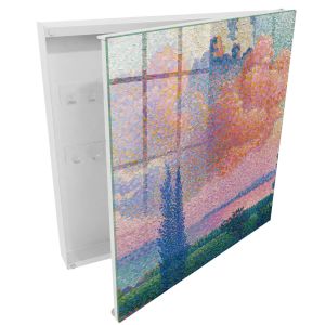 Caja de llaves 30x30x5 naturaleza colorida, apertura derecha blanca