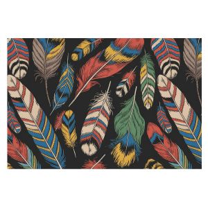 Papel pintado tejido no tejido 250x250 plumas coloridas tulup