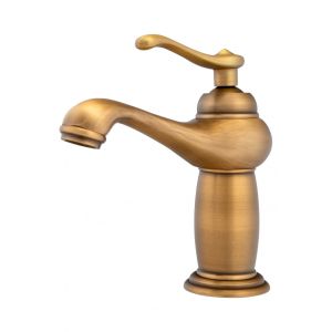 Grifo lavabo monomando retro, bronce