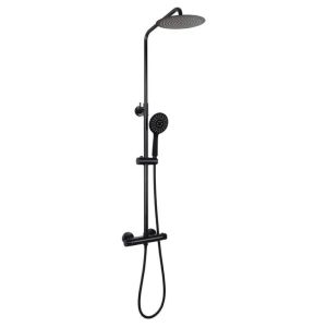 Columna de ducha termostática bossa negro mate  ø 25 cm