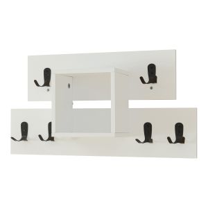 Perchero de pared vänd compartimento 32x60x14 cm blanco [en.casa]