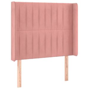 vidaXL cabecero con orejas de terciopelo rosa 93x16x118/128 cm