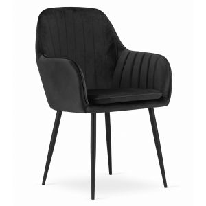 Valora sillón lugo terciopelo negro ergonómico moderno