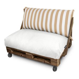 Cojín para palets toldotex blanco-beige respaldo 120x45x25 (rayado)