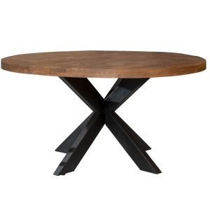 Manaus-mesa de comedor redonda 4 personas d140 cm madera
