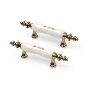 Tirador para mueble rei 836 | 124x18x31 mm | blanco | 2 uds. | porcelana