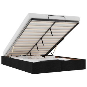 vidaXL estructura cama otomana sin colchón tela negra 140x190 cm