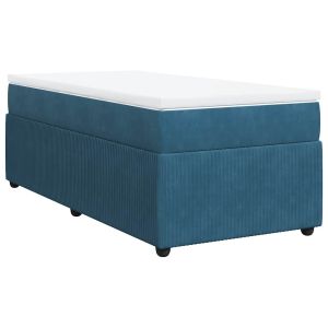 vidaXL cama box spring con colchón terciopelo azul oscuro 80x200 cm