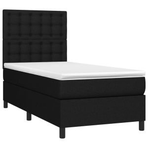 vidaXL cama box spring con colchón tela negro 90x200 cm