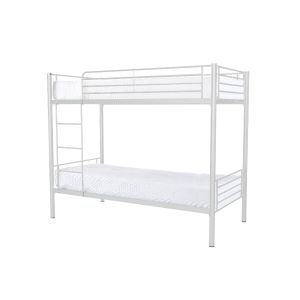 Litera metalica doble cama 90cm yh blanco +2 colchones basicos de 18 cm
