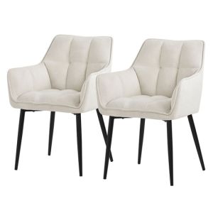 2x sillas de comedor asiento crema sillón ergonómico con tapizado grueso