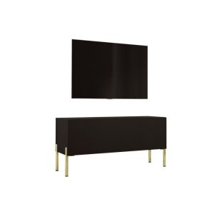 Mueble tv - negro mate - 100 x 32 x 52 cm
