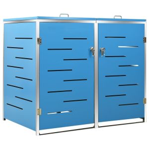 vidaXL cobertizo para dos contenedores basura acero 138x77,5x115 cm