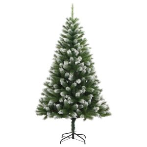 Árbol de navidad artificial con bisagras y nieve flocada 210 cm es3406