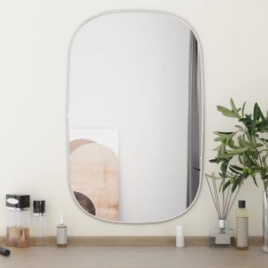 Espejo de pared plateado 70x45 cm