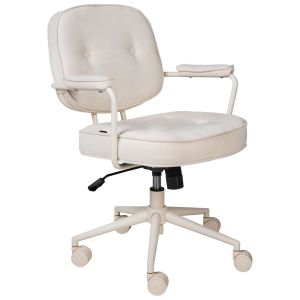 Silla de escritorio paramus tela blanco crema