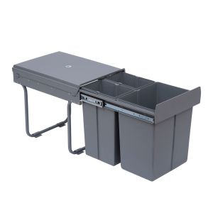 Cubo basura reciclaje 48x34,2x41,8 cm abs, plástico pp, metal color gris
