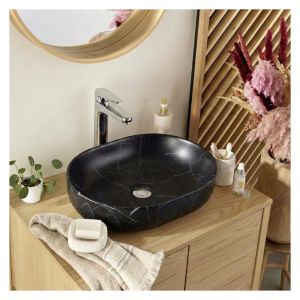 Lavabo sobre encimera de cerámica efecto mármol diane